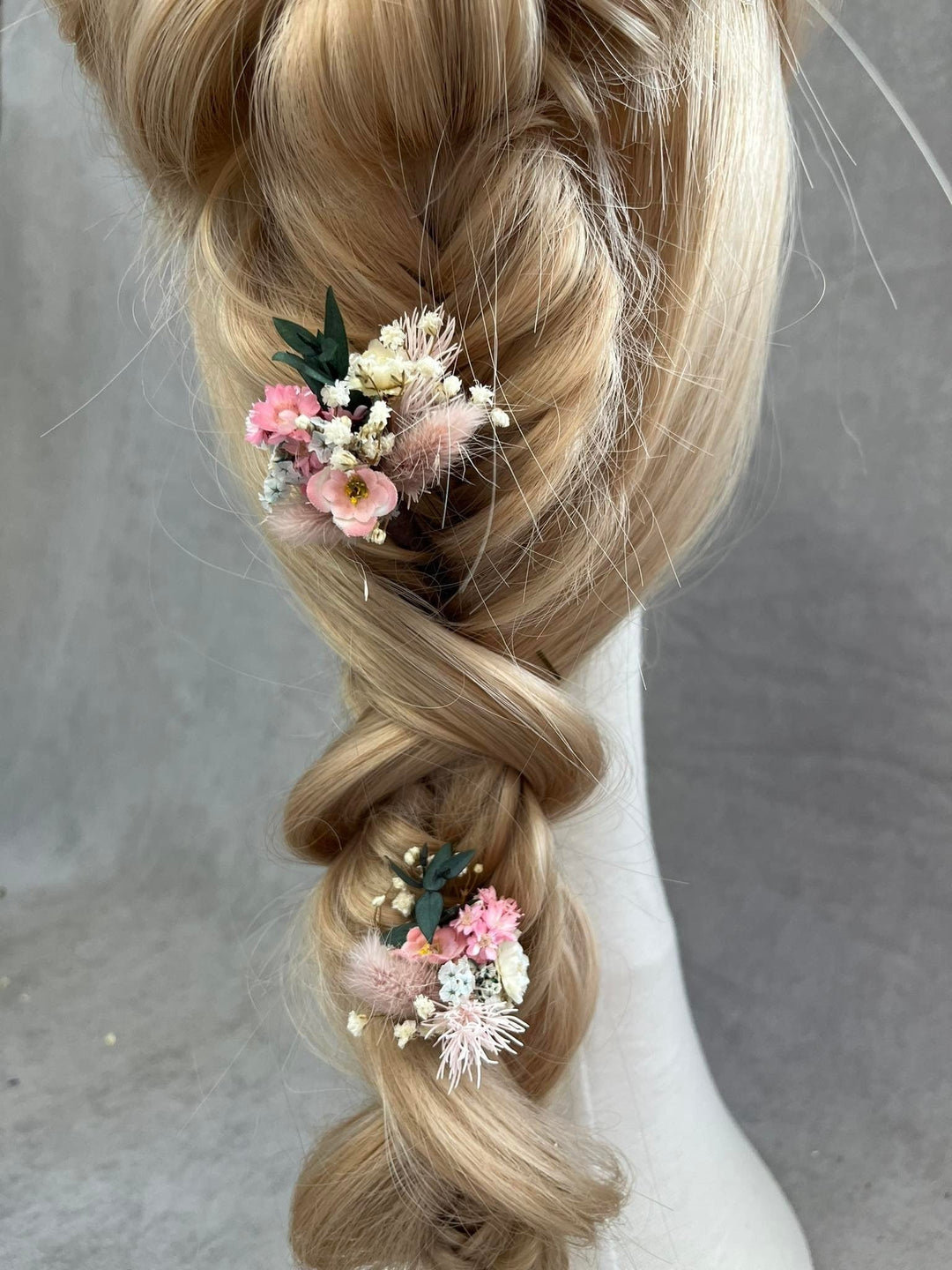 Pink Floral Wedding Hairpins: Romantic Bridal Hair Jewelry – handmade floral hair accessory by magaela