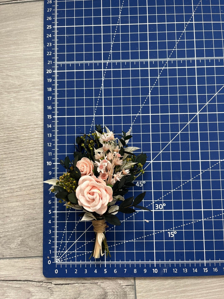 Blush Rose Boutonniere: Romantic Wedding Groom Accessory – handmade floral hair accessory by magaela