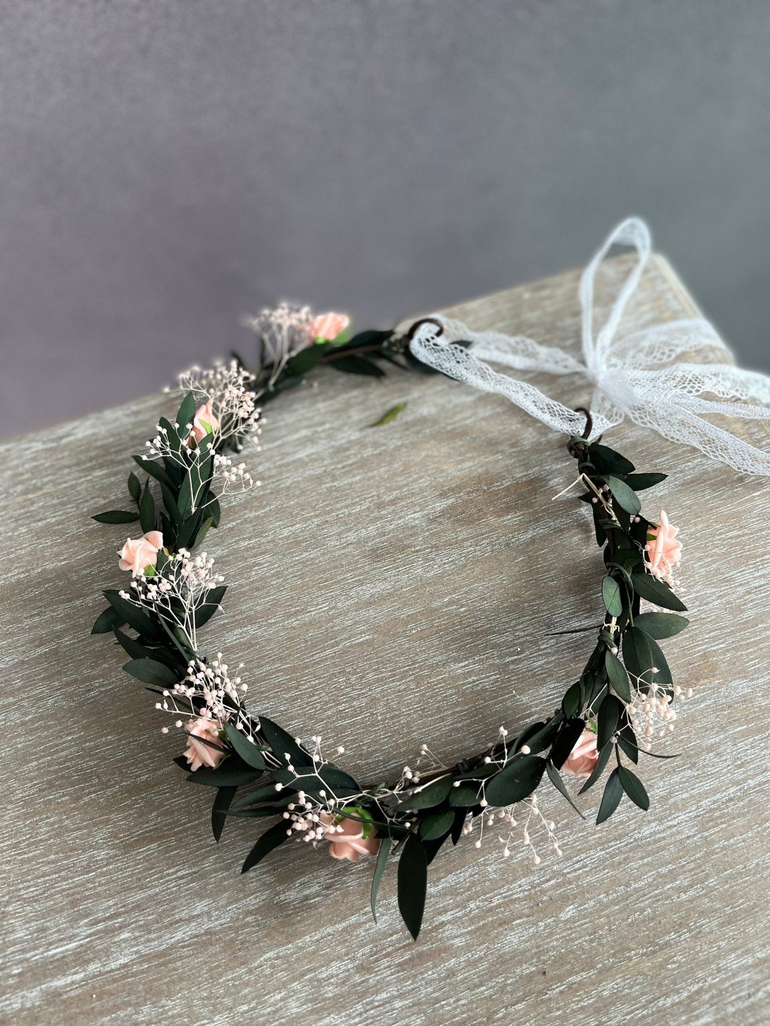 Blush Rose Flower Crown: Romantic Wedding Hair Wreath – handmade floral hair accessory by magaela
