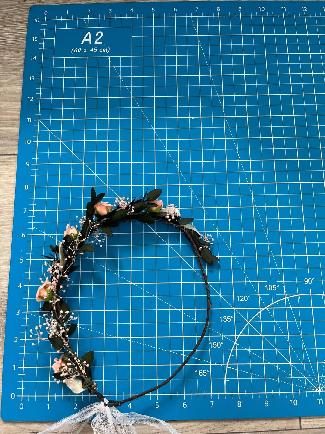 Blush Rose Wedding Crown: Romantic Bridal Hair Wreath – handmade floral hair accessory by magaela