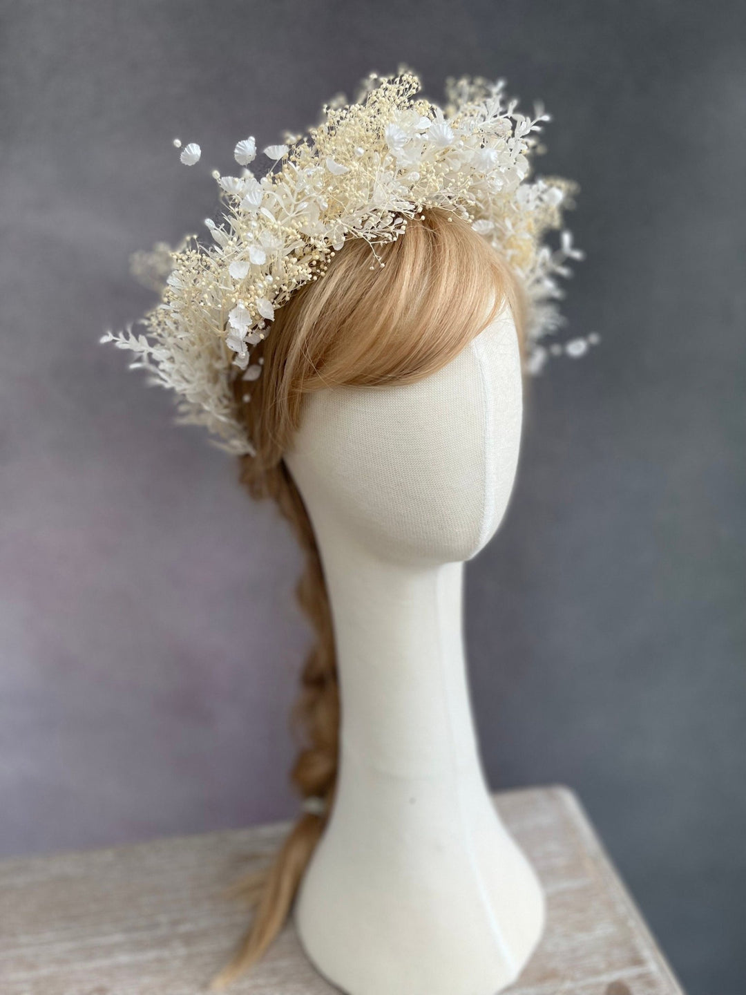 Bridal Pearl Flower Crown: Ivory Wedding Hair Wreath – handmade floral hair accessory by magaela