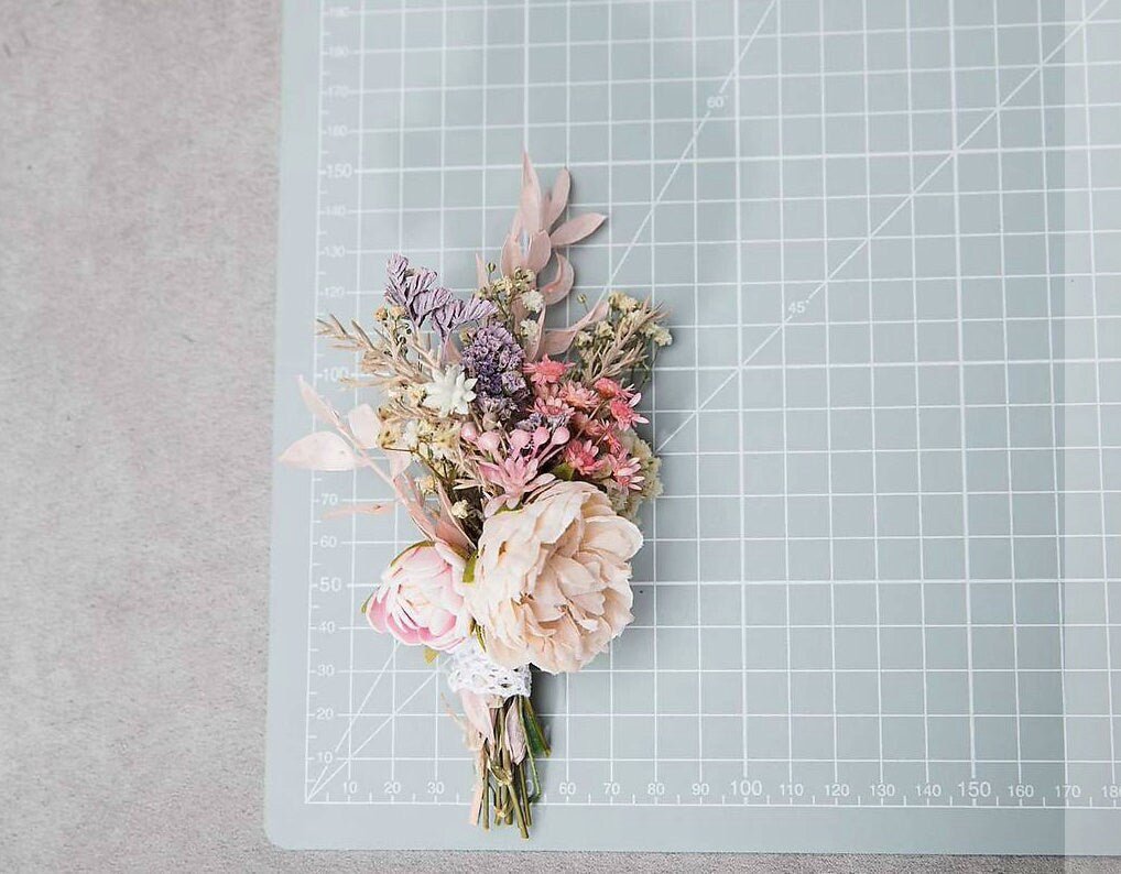 Pink Flower Boutonniere: Romantic Wedding Groom Corsage – handmade floral hair accessory by magaela