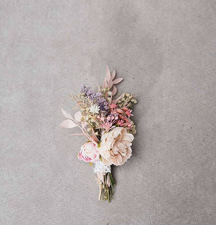 Pink Flower Boutonniere: Romantic Wedding Groom Corsage – handmade floral hair accessory by magaela