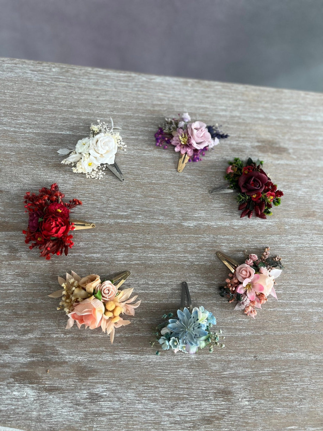 Floral Hair Clips: Wedding Flower Girl Bridal Accessories – handmade floral hair accessory by magaela