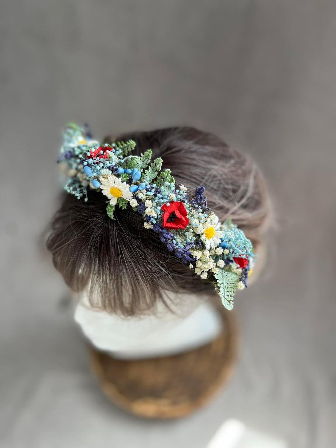 Blue Flower Headband: Meadow Wedding Hair Accessory – handmade floral hair accessory by magaela