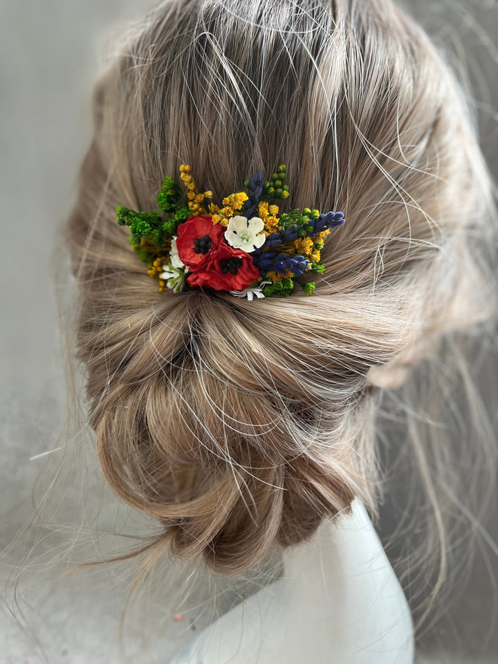 Poppy Flower Hair Clip: Bridal Flower Girl Accessory – handmade floral hair accessory by magaela