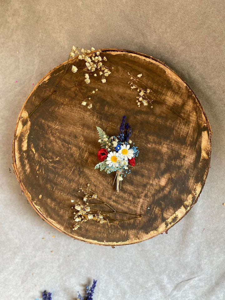 Meadow Flower Boutonniere: Folk Wedding Groom Corsage – handmade floral hair accessory by magaela