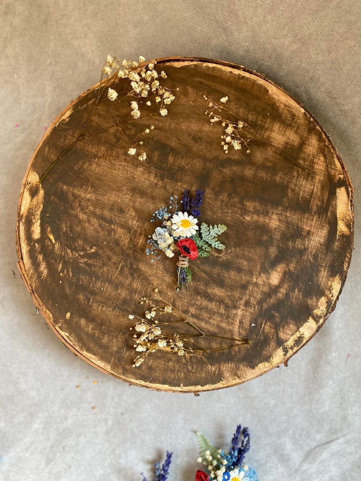 Meadow Flower Boutonniere: Folk Wedding Groom Corsage – handmade floral hair accessory by magaela