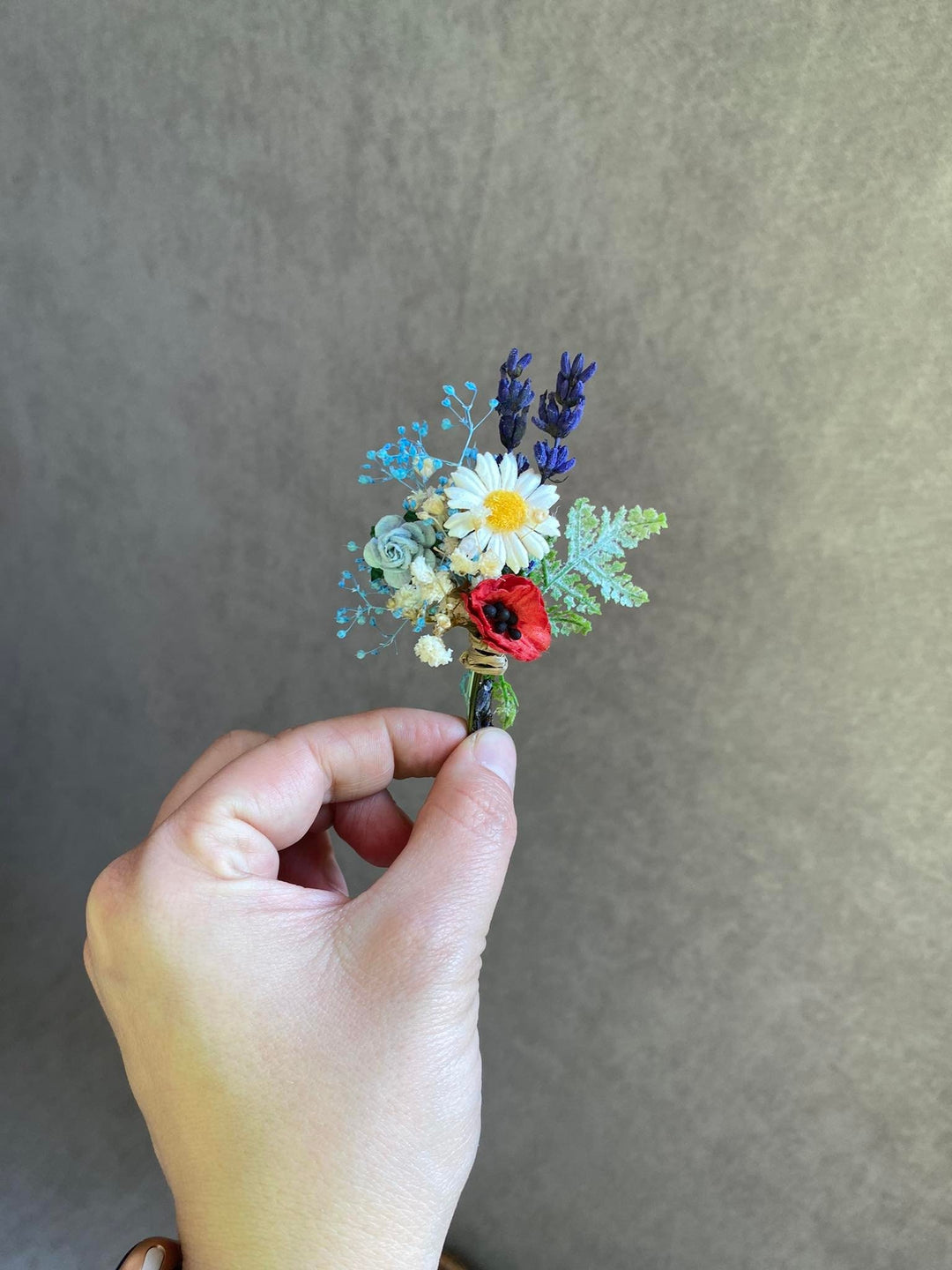 Meadow Flower Boutonniere: Folk Wedding Groom Corsage – handmade floral hair accessory by magaela