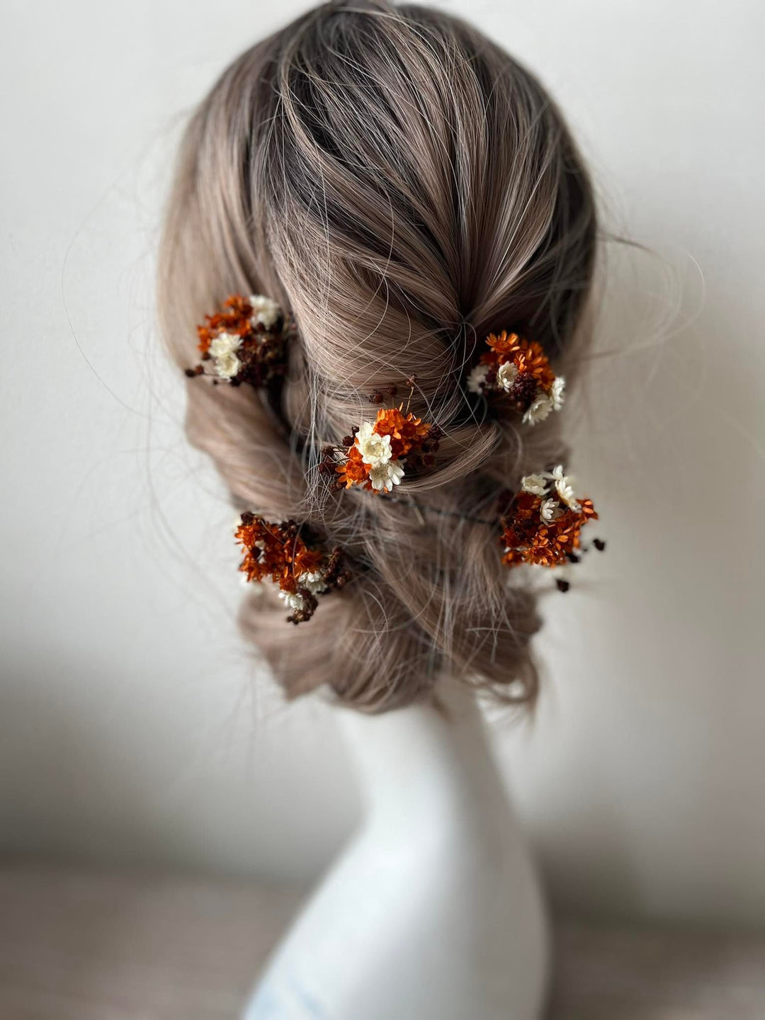 Fall Dried Flower Hairpins: Autumn Wedding Hair Accessories – handmade floral hair accessory by magaela