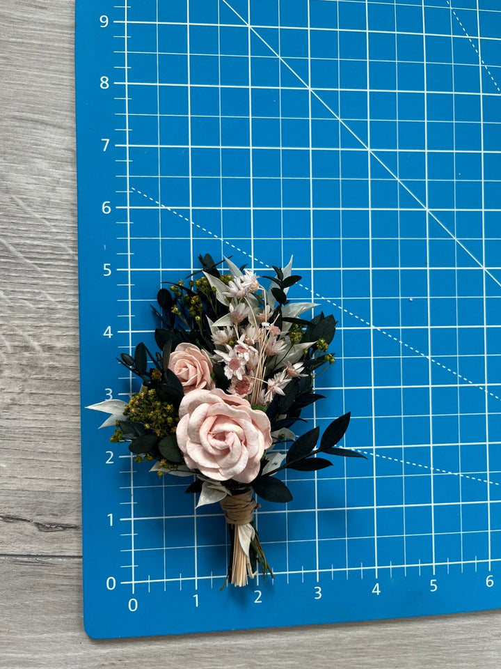 Blush Rose Boutonniere: Romantic Wedding Groom Accessory – handmade floral hair accessory by magaela