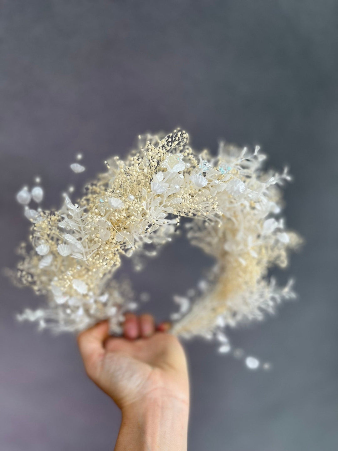 Bridal Pearl Flower Crown: Ivory Wedding Hair Wreath – handmade floral hair accessory by magaela