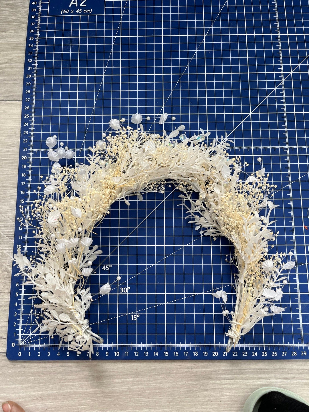 Bridal Pearl Flower Crown: Ivory Wedding Hair Wreath – handmade floral hair accessory by magaela