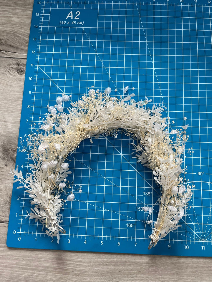 Bridal Pearl Flower Crown: Ivory Wedding Hair Wreath – handmade floral hair accessory by magaela