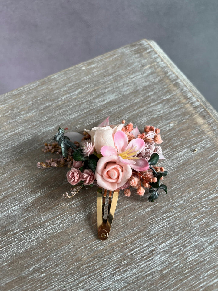 Floral Hair Clips: Wedding Flower Girl Bridal Accessories – handmade floral hair accessory by magaela