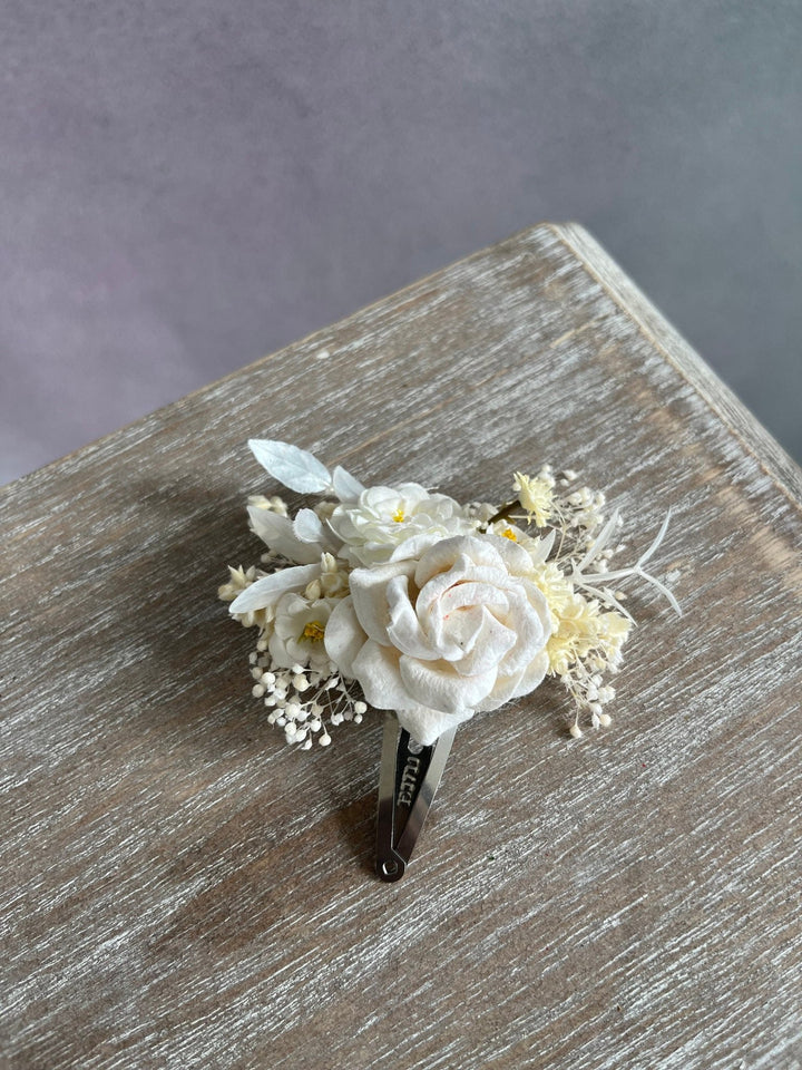 Floral Hair Clips: Wedding Flower Girl Bridal Accessories – handmade floral hair accessory by magaela