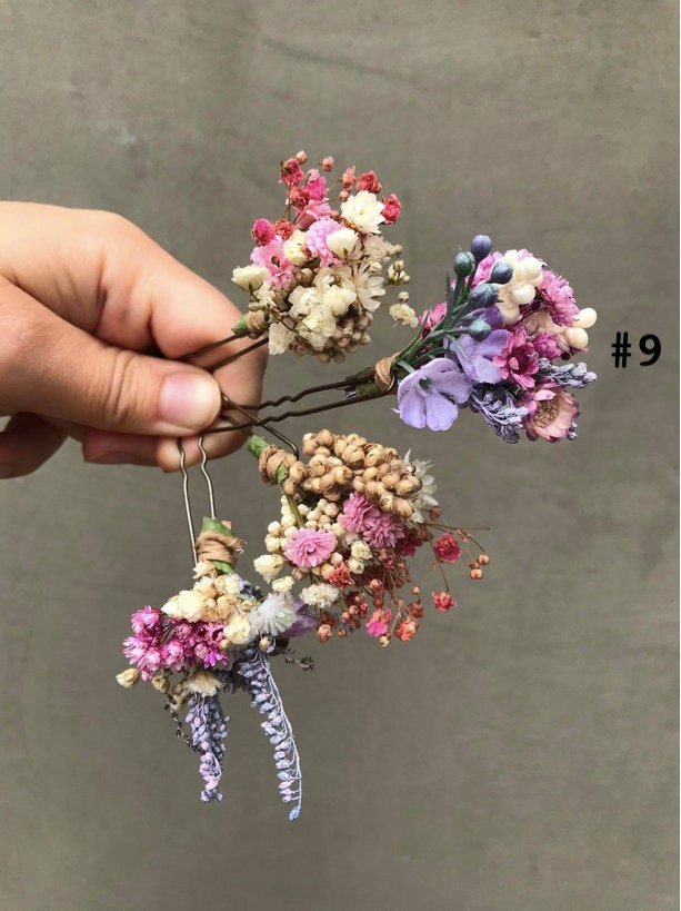Colorful Flower Hair Pin: Wedding Accessory – handmade floral hair accessory by magaela