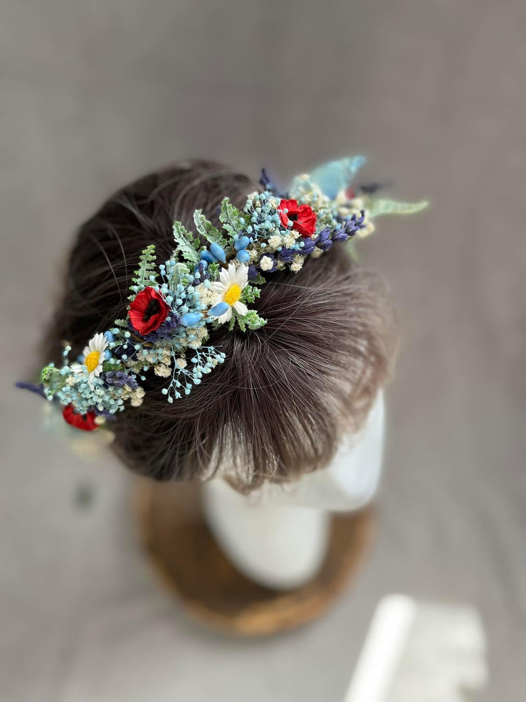 Blue Flower Headband: Meadow Wedding Hair Accessory – handmade floral hair accessory by magaela