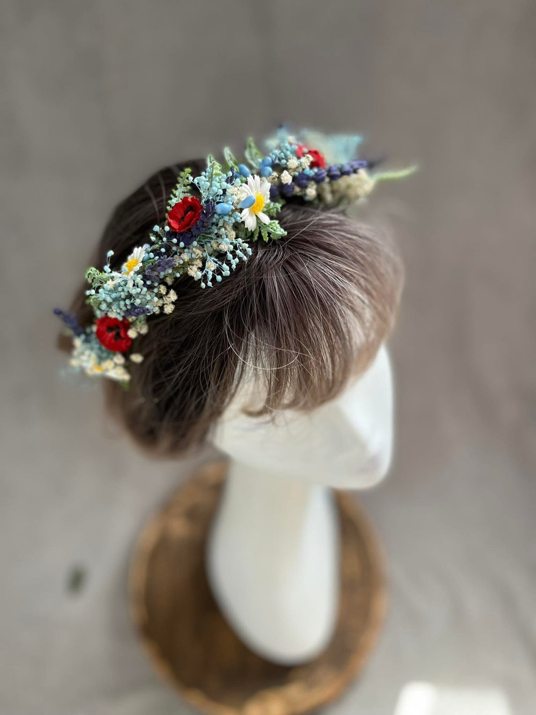 Blue Flower Headband: Meadow Wedding Hair Accessory – handmade floral hair accessory by magaela