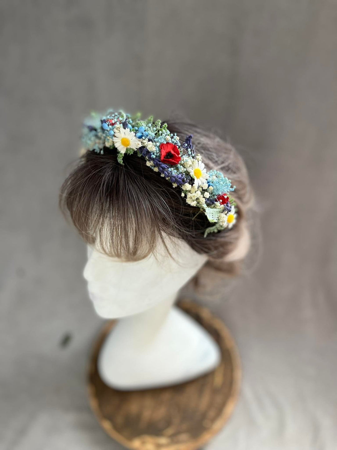 Blue Flower Headband: Meadow Wedding Hair Accessory – handmade floral hair accessory by magaela
