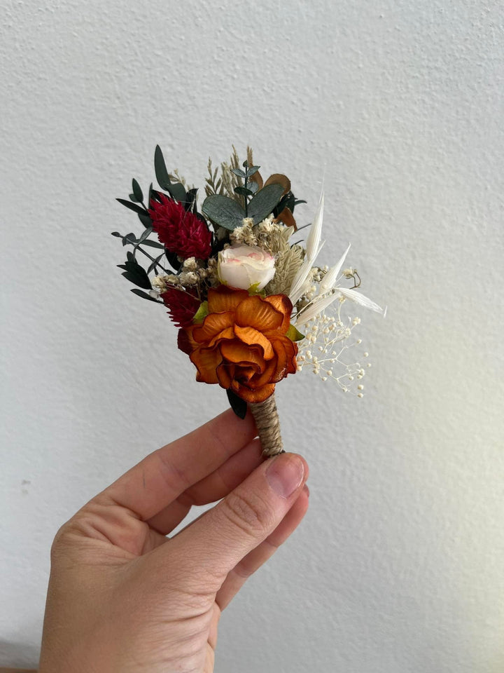 Autumn Flower Hair Comb: Burnt Orange Bridal Hair Accessories – handmade floral hair accessory by magaela