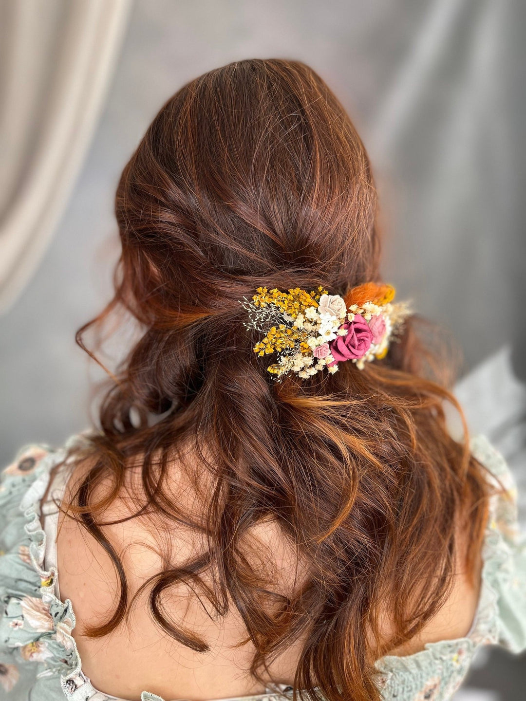 Pink Rose Hair Clip: Romantic Bridal Flower Barrette – handmade floral hair accessory by magaela