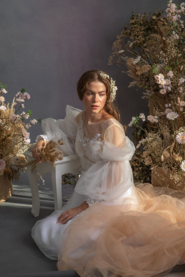 Ivory Rose Wedding Hair Vine: Bridal Flower Headpiece – handmade floral hair accessory by magaela