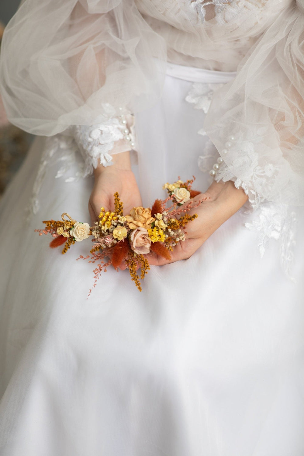 Autumn Wedding Hair Vine: Cinnamon Flower Headpiece – handmade floral hair accessory by magaela
