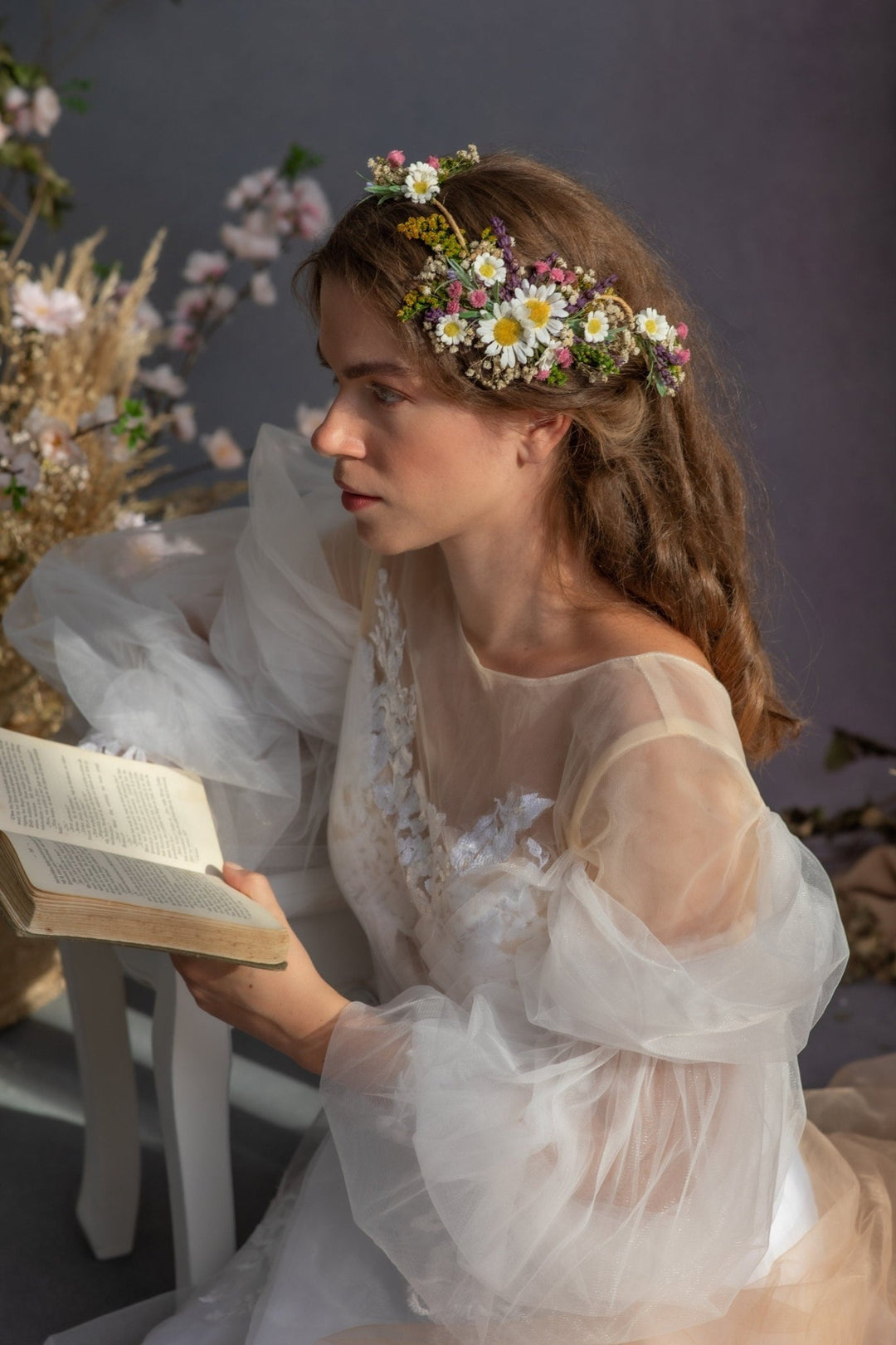 Daisy Flower Hair Vine: Wedding Bridal Hair Accessory – handmade floral hair accessory by magaela