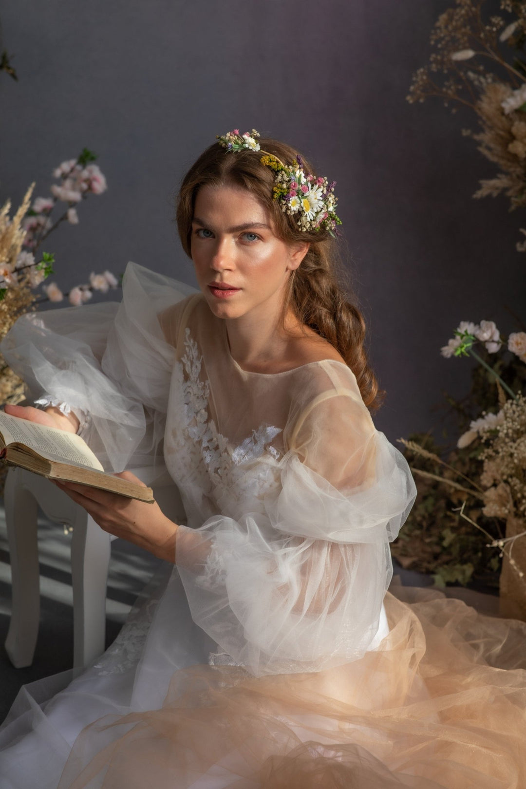 Daisy Flower Hair Vine: Wedding Bridal Hair Accessory – handmade floral hair accessory by magaela