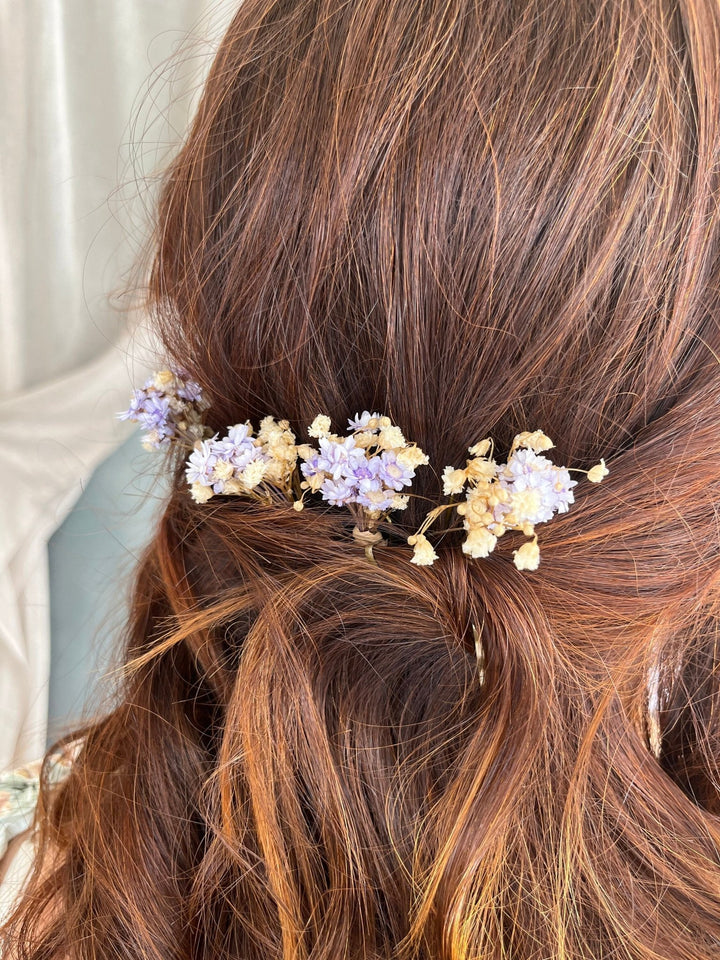 Dried Lavender Hair Pins: Romantic Wedding Hair Accessories – handmade floral hair accessory by magaela