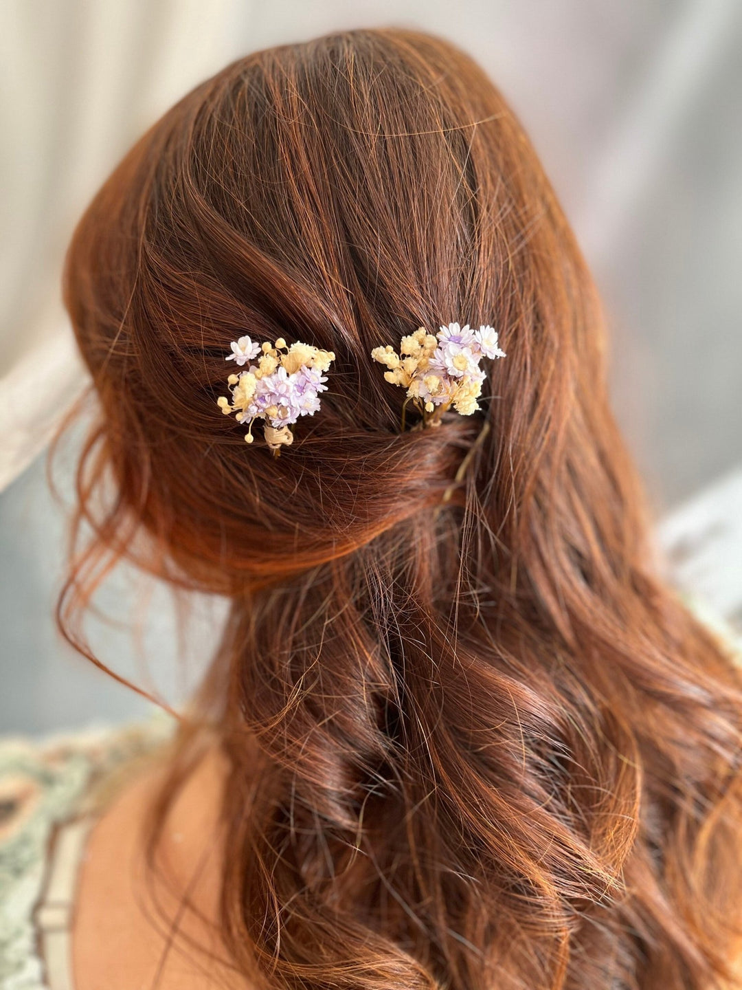Dried Lavender Hair Pins: Romantic Wedding Hair Accessories – handmade floral hair accessory by magaela