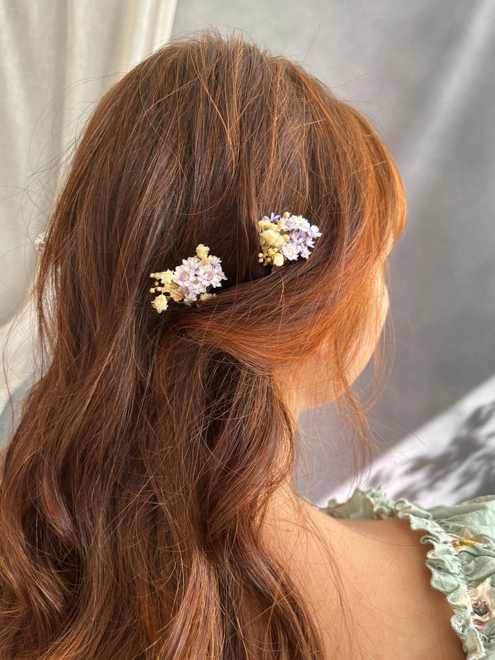Dried Lavender Hair Pins: Romantic Wedding Hair Accessories – handmade floral hair accessory by magaela