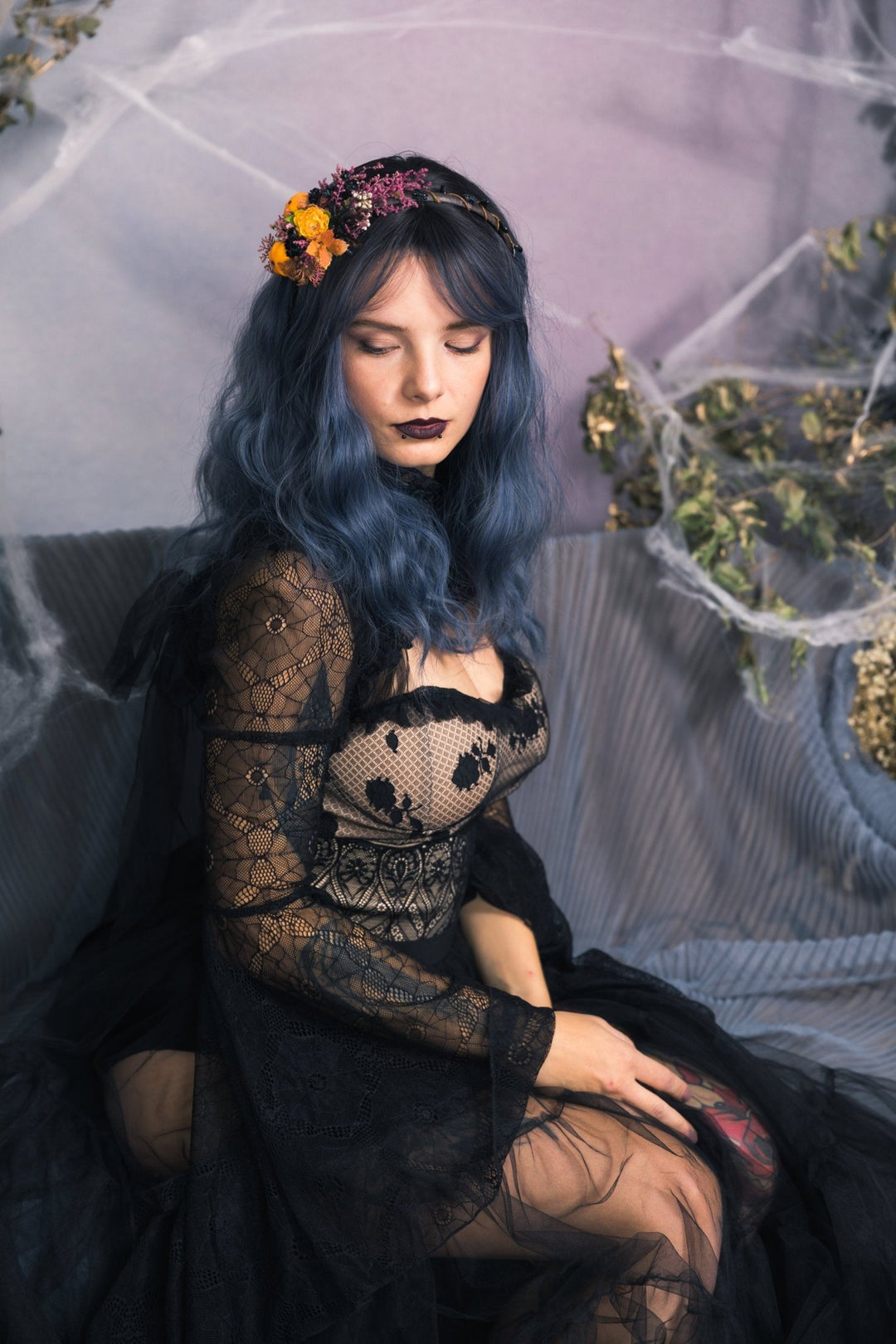 Pumpkin Flower Headband: Halloween Fall Wedding Hair Accessory – handmade floral hair accessory by magaela