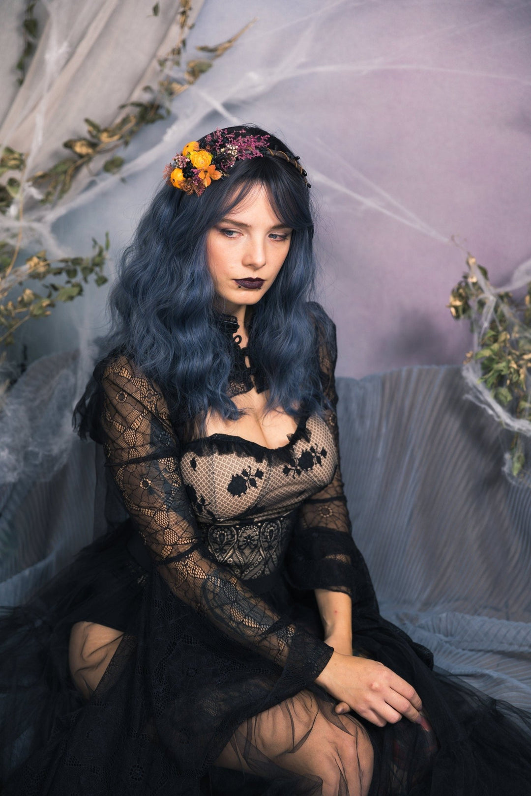 Pumpkin Flower Headband: Halloween Fall Wedding Hair Accessory – handmade floral hair accessory by magaela