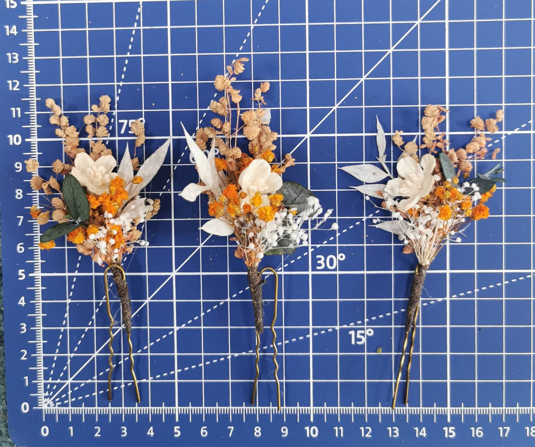 Burnt Orange Flower Crown: Rustic Autumn Wedding Headpiece – handmade floral hair accessory by magaela