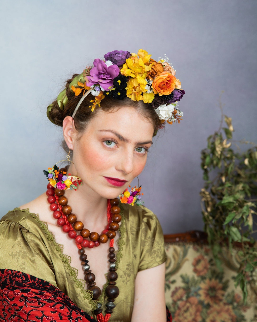Autumn Frida Flower Headband: Fall Wedding Bridal Hair Accessory – handmade floral hair accessory by magaela