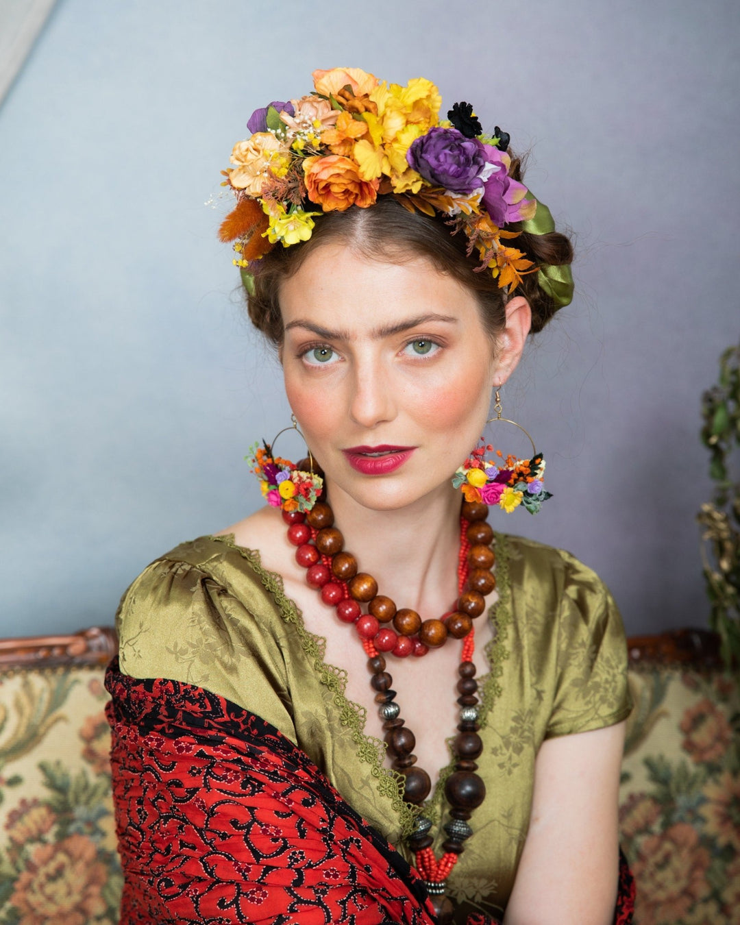 Autumn Frida Flower Headband: Fall Wedding Bridal Hair Accessory – handmade floral hair accessory by magaela