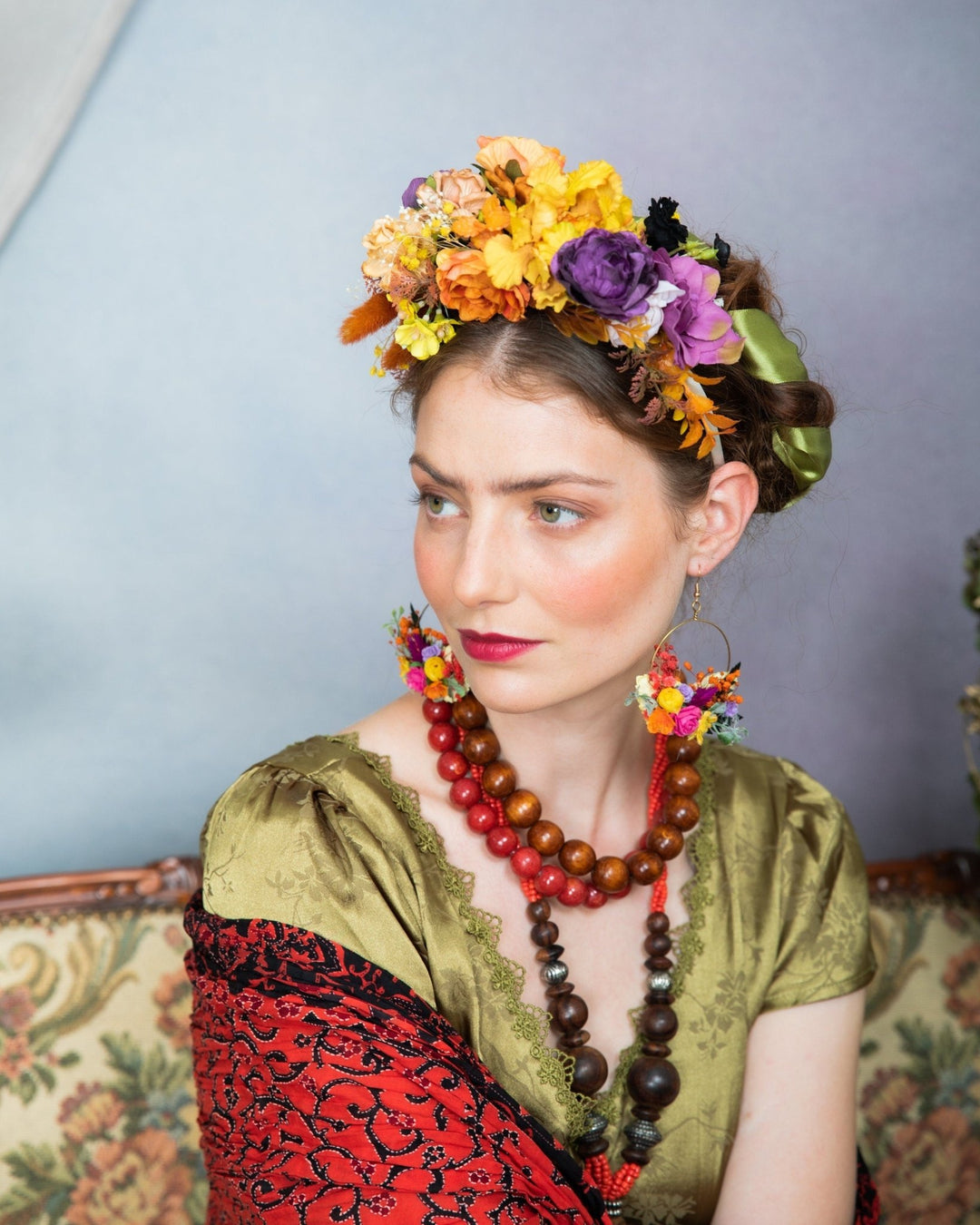 Autumn Frida Flower Headband: Fall Wedding Bridal Hair Accessory – handmade floral hair accessory by magaela