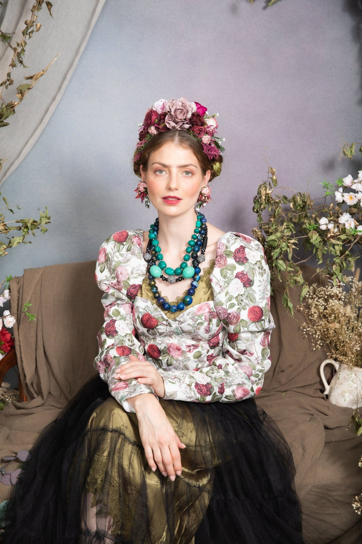 Dusty Pink Peony Earrings: Wedding Bridal Flower Jewellery – handmade floral hair accessory by magaela