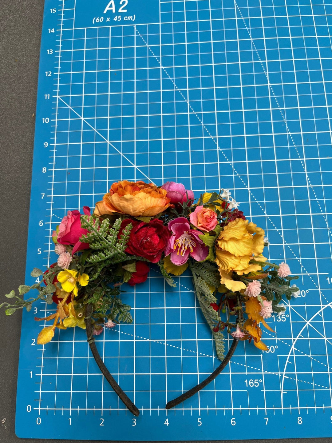 Colourful Frida Flower Headband: Wedding, Halloween, Cinco de Mayo – handmade floral hair accessory by magaela