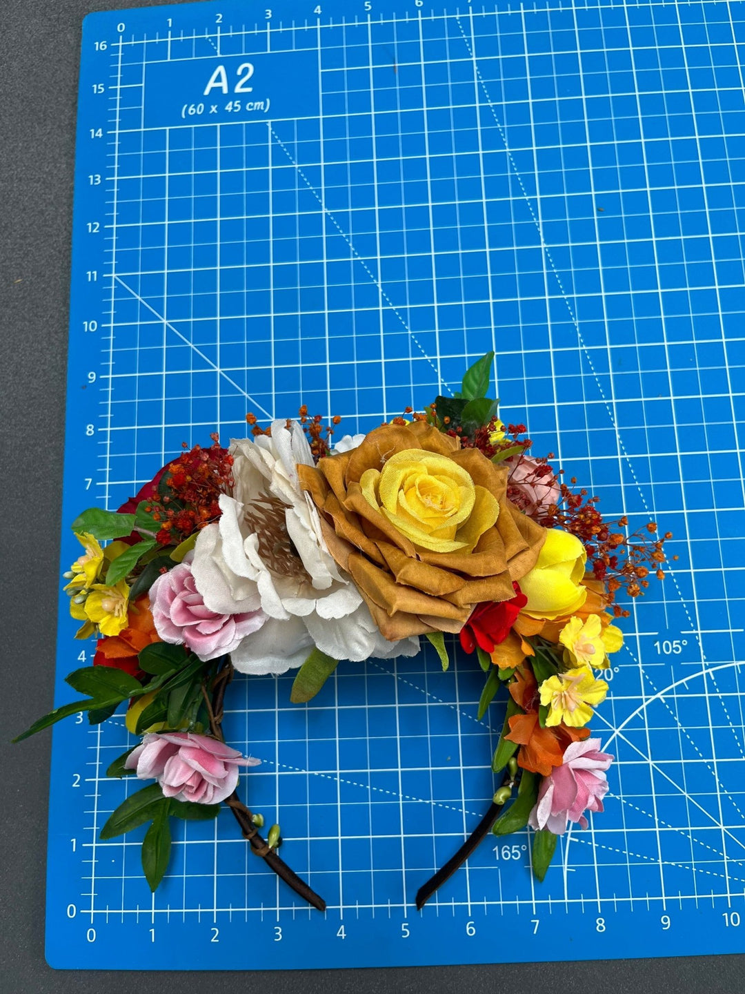 Frida Flower Headband: Two - Sided Mexican Fiesta Crown – handmade floral hair accessory by magaela