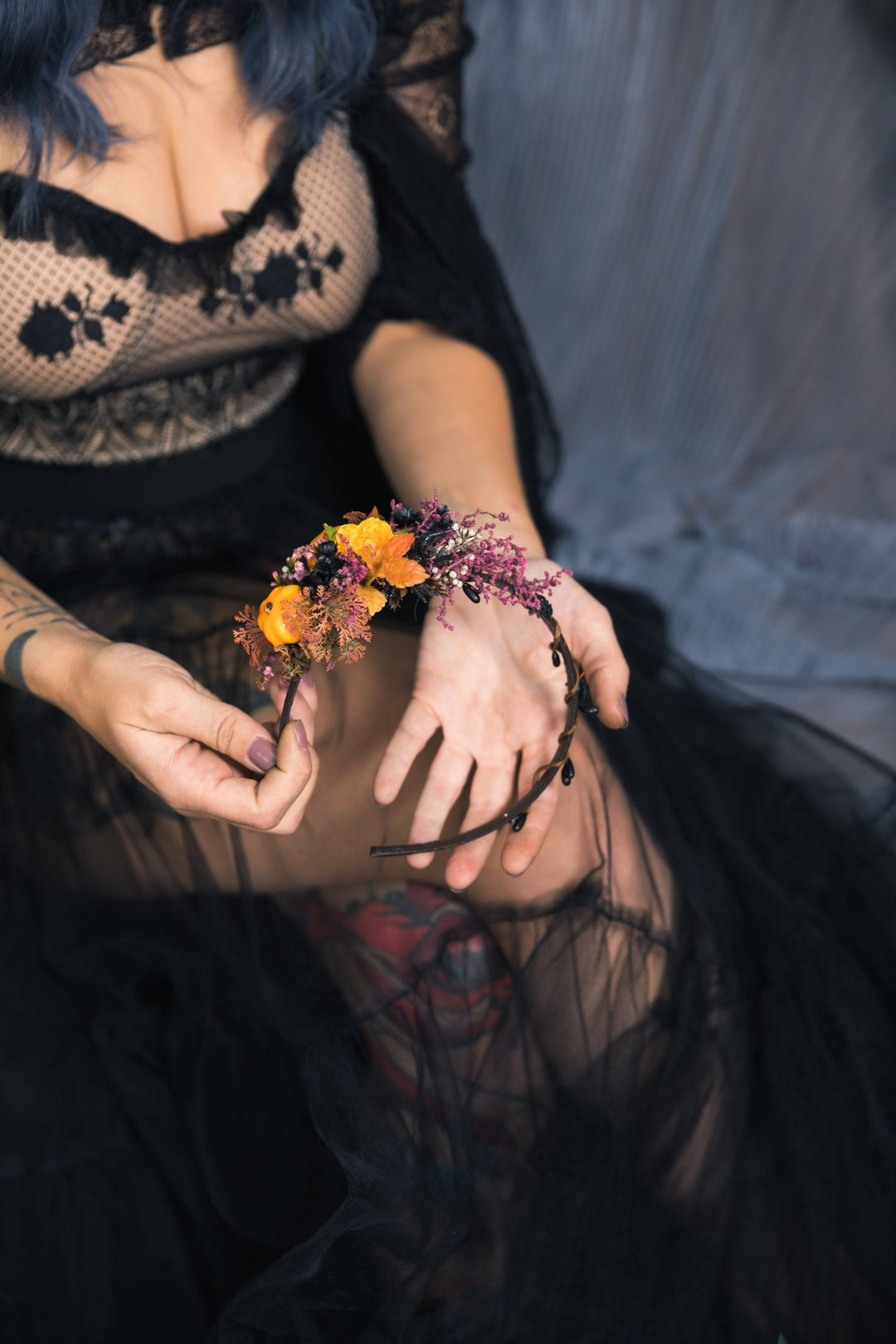 Pumpkin Flower Headband: Halloween Fall Wedding Hair Accessory – handmade floral hair accessory by magaela