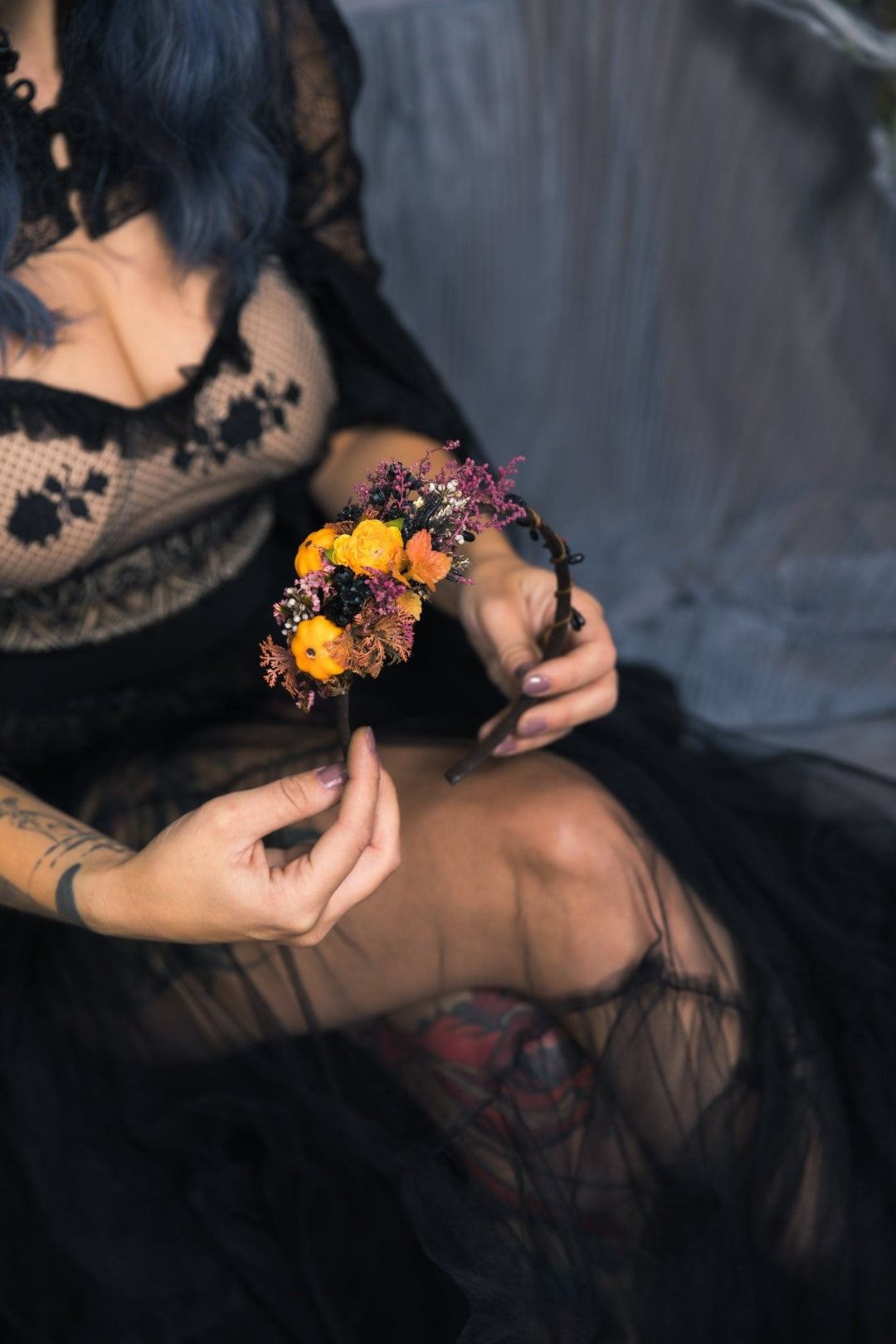 Pumpkin Flower Headband: Halloween Fall Wedding Hair Accessory – handmade floral hair accessory by magaela