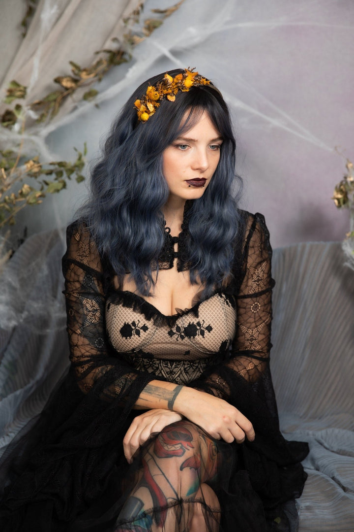 Autumn Flower Headband with Pears: Fall Bridal Hair Accessory – handmade floral hair accessory by magaela