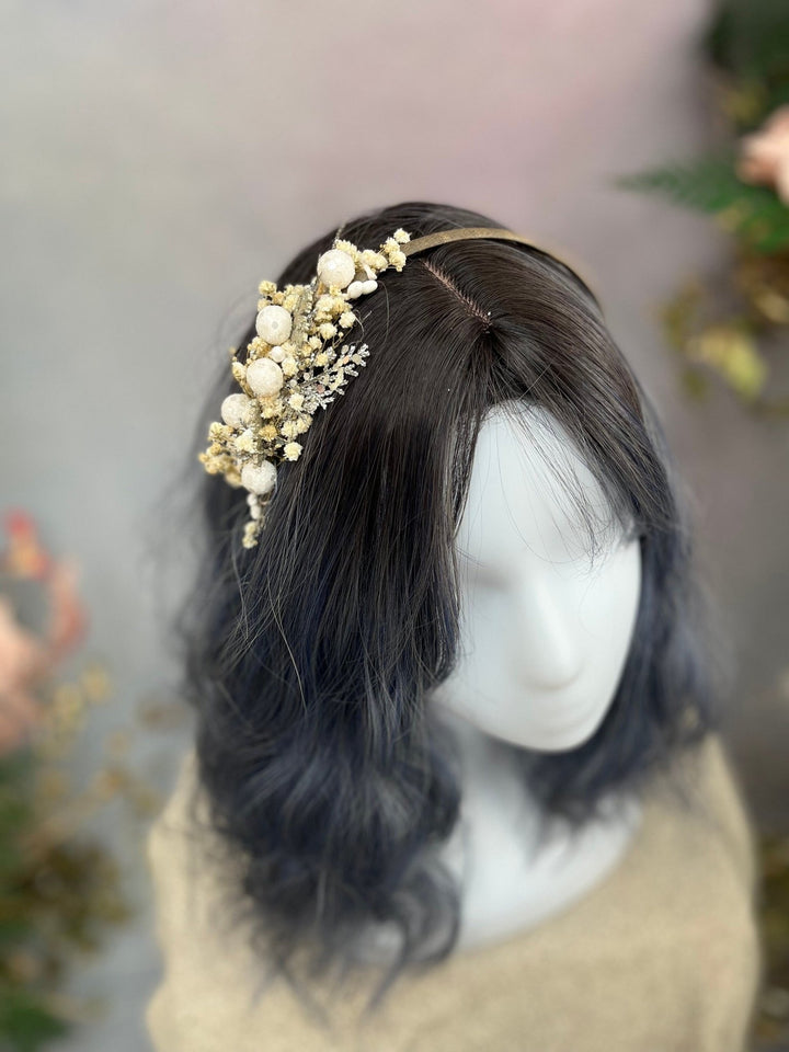 Ivory Flower Headband: Christmas Wedding Hair Accessory – handmade floral hair accessory by magaela