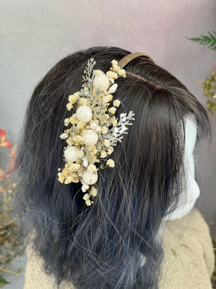 Ivory Flower Headband: Christmas Wedding Hair Accessory – handmade floral hair accessory by magaela