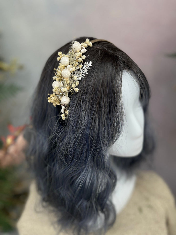 Ivory Flower Headband: Christmas Wedding Hair Accessory – handmade floral hair accessory by magaela