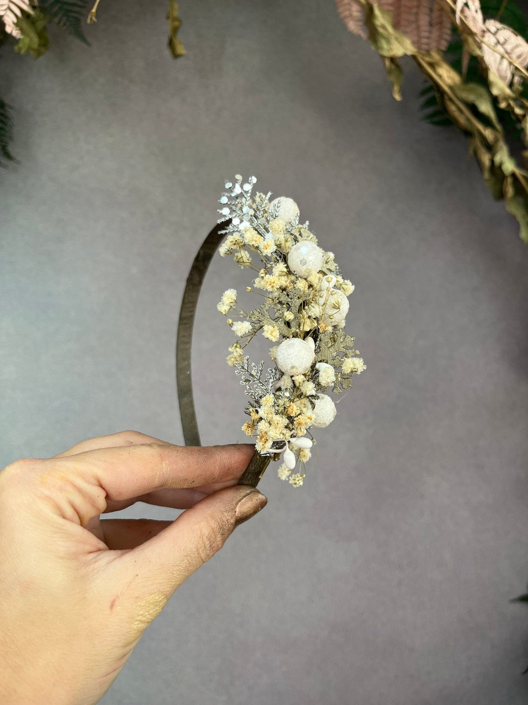 Ivory Flower Headband: Christmas Wedding Hair Accessory – handmade floral hair accessory by magaela