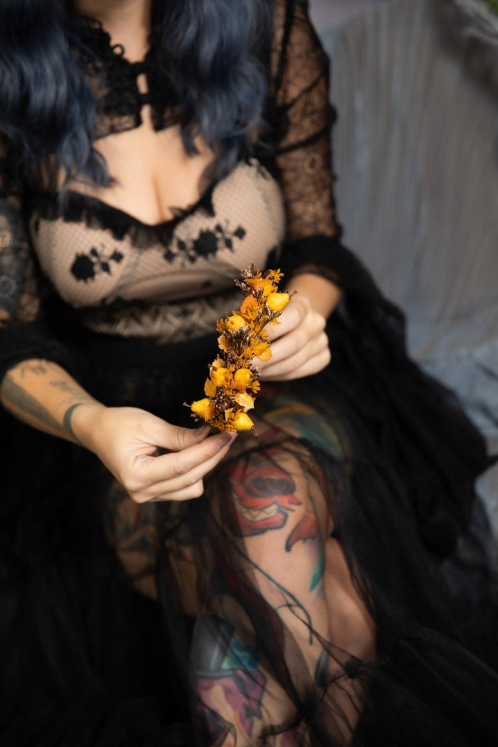 Autumn Flower Headband with Pears: Fall Bridal Hair Accessory – handmade floral hair accessory by magaela